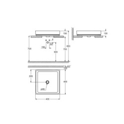 Grohe Cube Ceramic - Lavabo sans trop-plein, 400x400 mm, PureGuard, blanc alpin 3948200H