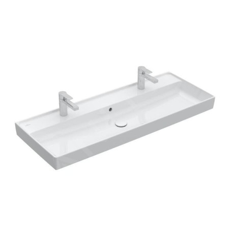 Villeroy & Boch Collaro - Meuble lavabo 1200x470 mm, avec trop-plein, 2 trous de robinetterie, CeramicPlus, blanc alpin 4A33C4R1