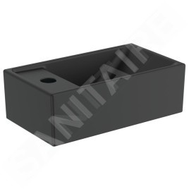 Ideal Standard Tempo - Lave-mains 370x210 mm, sans trop-plein, trou pour robinetterie à gauche, noir E2113V3