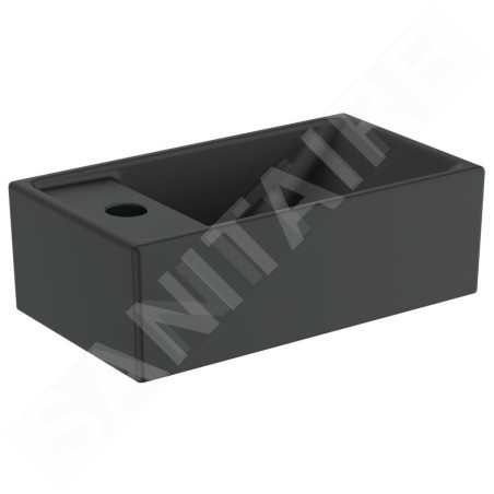 Ideal Standard Tempo - Lave-mains 370x210 mm, sans trop-plein, trou pour robinetterie à gauche, noir E2113V3