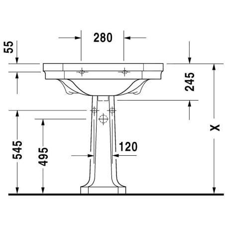 Duravit 1930 - Colonne, 296 x 280 mm, blanc 0857900000