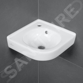 Villeroy & Boch O.novo - Lave-mains d’angle 320x320 mm, avec trop-plein, avec 1 trou de robinetterie, blanc alpin 73103201