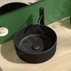 Jika Cubito Pure - Vasque à poser, diamètre 40 cm, sans trop-plein, noir mat H8184207161121