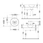 Duravit Bacino - Vasque sans trou avec trop-plein, diamètre 420 mm, blanc 0325420000