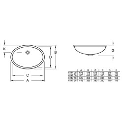 Villeroy & Boch Evana - Vasque sans trou avec trop-plein , 500x350 mm, blanc 61470001
