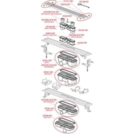 Alcadrain Douchegoten - Caniveau de douche 950 mm, avec rebord pour grille perforée, inox APZ1101-950