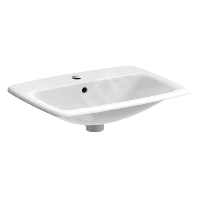 Geberit Selnova Square - Lavabo 60x45 cm, avec trop-plein, trou pour robinetterie, blanc 500.307.01.7 Geberit Selnova Square - Lavabo 60x45 cm, avec trop-plein, trou pour robinetterie, blanc 500.307.01.7