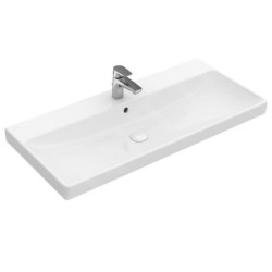Villeroy & Boch Avento - Meuble lavabo 800x470 mm, avec trop-plein, trou de robinetterie, blanc alpin 41568001