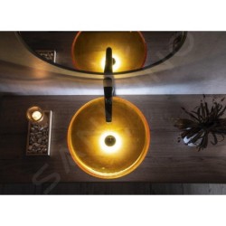 Sapho Beauty - Vasque en verre SUN, diamètre 420 mm, miel 2501-03