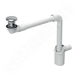 Geberit Accessoires - Siphon gain de place,  pour les lavabos avec trop-plein, ClickClack, chrome 152.075.21.1