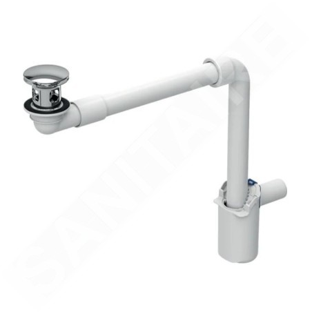 Geberit Accessoires - Siphon gain de place,  pour les lavabos avec trop-plein, ClickClack, chrome 152.075.21.1
