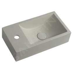 Sapho Small - Lave-mains Crest, 400x220 mm, avec un trou pour robinet à gauche, nanocouche, grèse blanc AR410