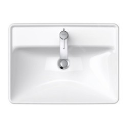 Duravit D-Neo - Vasque à encastrer 600x440 mm, 1 trou pour robinetterie, blanc 0357600027