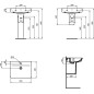 Ideal Standard Connect Air - Lave-mains Cube 600x460x160 mm, avec trop-plein, avec trou pour robinetterie, noir E0298V3