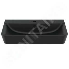 Ideal Standard Connect Air - Lave-mains Cube 600x460x160 mm, avec trop-plein, avec trou pour robinetterie, noir E0298V3