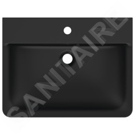 Ideal Standard Connect Air - Lave-mains Cube 600x460x160 mm, avec trop-plein, avec trou pour robinetterie, noir E0298V3