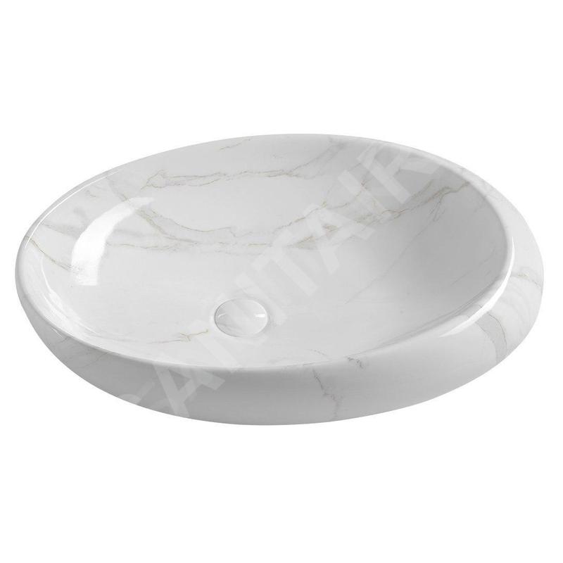 Sapho Dalma - Vasque, diamètre 420 mm, sans trop-plein, sans trou pour robinetterie, carrare MM317 Sapho Dalma - Vasque, diamètre 420 mm, sans trop-plein, sans trou pour robinetterie, carrare MM317