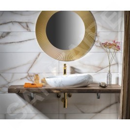 Sapho Dalma - Vasque, diamètre 420 mm, sans trop-plein, sans trou pour robinetterie, carrare MM317