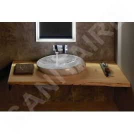 Sapho Dalma - Vasque, diamètre 420 mm, sans trop-plein, sans trou pour robinetterie, carrare MM317
