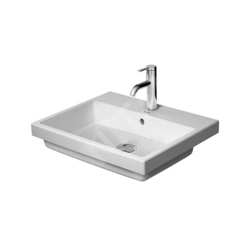 Duravit Vero Air - Lavabo à encastrer 550x455 mm, avec trop-plein, trou pour robinetterie, WonderGliss, blanc 03835500001 Duravit Vero Air - Lavabo à encastrer 550x455 mm, avec trop-plein, trou pour robinetterie, WonderGliss, blanc 03835500001