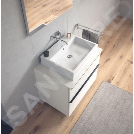 Duravit Vero Air - Meuble lavabo 600x470 mm, avec trop-plein, sans trou de robinetterie, blanc 2350600028