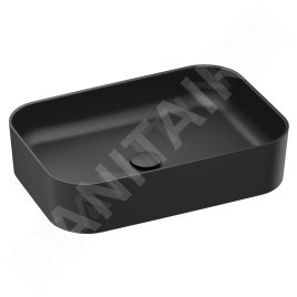 Ravak Ceramic - Vasque à poser, 550x370 mm, sans trop-plein, noir mat XJX0D155001