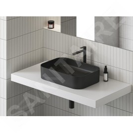 Ravak Ceramic - Vasque à poser, 550x370 mm, sans trop-plein, noir mat XJX0D155001