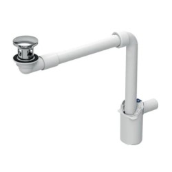 Geberit Accessoires - Siphon gain de place, pour les lavabos avec trop-plein, ClickClack, chrome 152.073.21.1