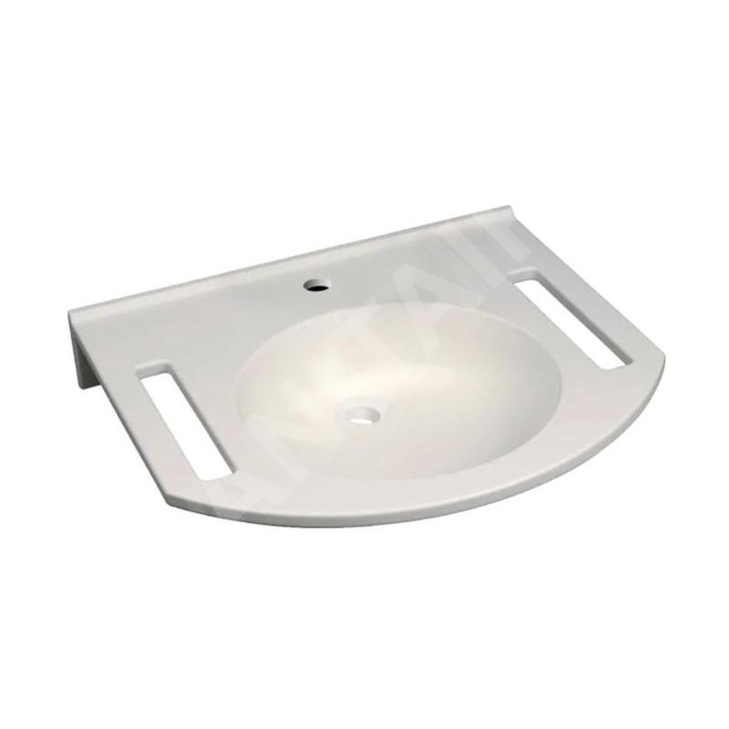 Geberit Publica - Lavabo adapté aux PMR, 600x550x115 mm, sans trop-plein, trou de robinetterie, blanc alpin 402160016 Geberit Publica - Lavabo adapté aux PMR, 600x550x115 mm, sans trop-plein, trou de robinetterie, blanc alpin 402160016