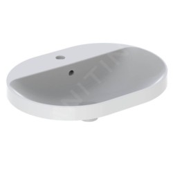 Geberit VariForm - Vasque à encastrer 600x450 mm, avec trop-plein, trou pour robinetterie, blanc 500.732.01.2