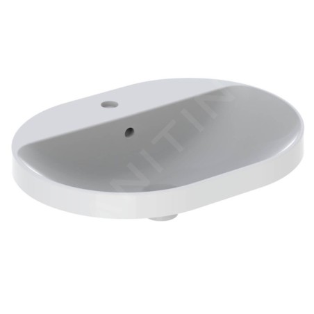 Geberit VariForm - Vasque à encastrer 600x450 mm, avec trop-plein, trou pour robinetterie, blanc 500.732.01.2
