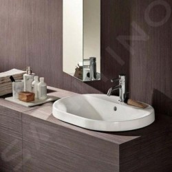 Geberit VariForm - Vasque à encastrer 600x450 mm, avec trop-plein, trou pour robinetterie, blanc 500.732.01.2