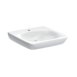 Geberit Selnova Comfort - Lavabo 550x550 mm, pour personne à mobilité réduite, avec un trou de robinetterie, sans trop-plein,