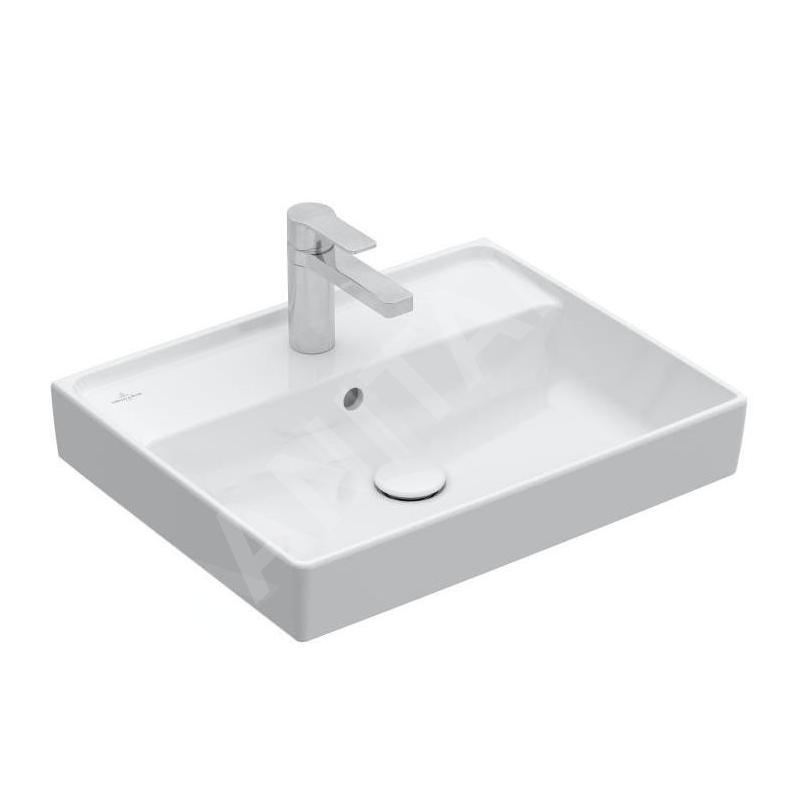 Villeroy & Boch Collaro - Lavabo 600x470 mm, avec trop-plein, trou de robinetterie, blanc alpin 4A336001 Villeroy & Boch Collaro - Lavabo 600x470 mm, avec trop-plein, trou de robinetterie, blanc alpin 4A336001