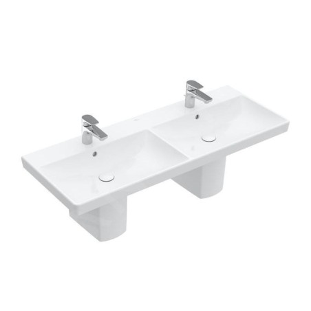 Villeroy & Boch Avento - Meuble double vasque 1200x470 mm, avec trop-plein, 2 trous de robinetterie, blanc alpin 4A23CK01