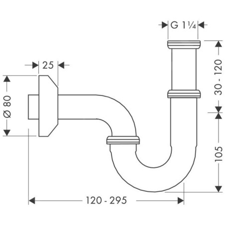 Hansgrohe Siphons - Siphon tube à montage facile, chrome 53010000