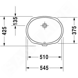 Duravit Santosa - Lavabo avec trop-plein, diamètre 510 mm, blanc 0466510000