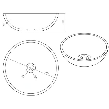 Sapho Priori - Lavabo 405x155 mm, violet PI022