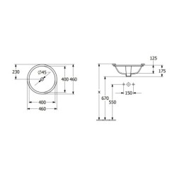 Villeroy & Boch Architectura - Lavabo à encastrer, diamètre 400 mm, avec trop-plein, CeramicPlus, blanc alpin 5A7545R1