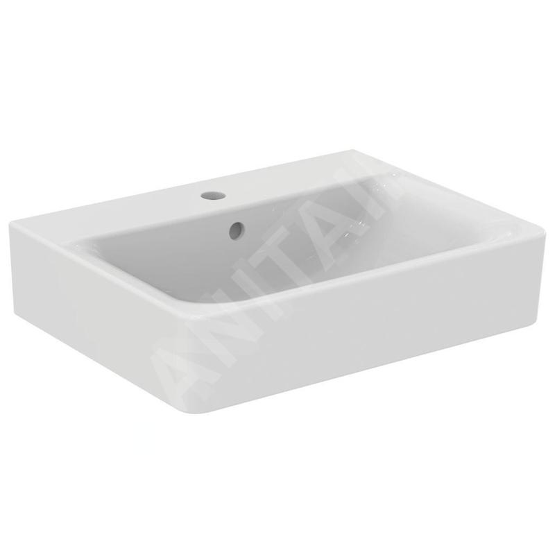 Ideal Standard Connect - Lavabo Cube , 600x460x175 mm, un trou pour mitigeur, blanc E714101 Ideal Standard Connect - Lavabo Cube , 600x460x175 mm, un trou pour mitigeur, blanc E714101