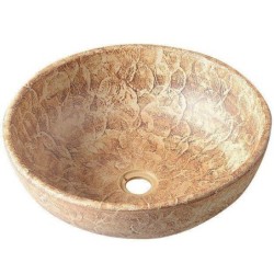 Sapho Priori - Lavabo en céramique, diamètre 420 mm, marron avec motif PI010
