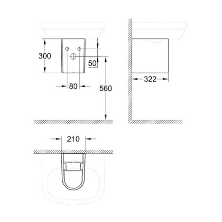 Grohe Euro Ceramic - Cache-siphon, blanc alpin 39201000