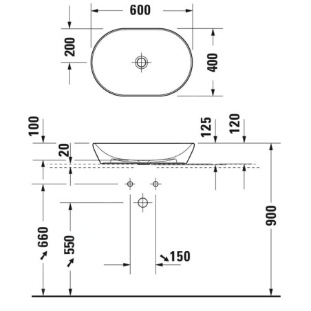 Duravit D-Neo - Lavabo 600x400 mm, blanc 2372600070