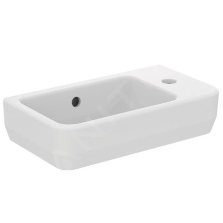 Ideal Standard i.Life S - Lave-mains 450x250 mm, avec trop-plein, trou pour robinetterie à droite, blanc T458601