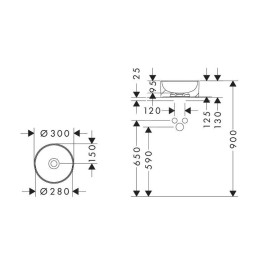 Hansgrohe Xuniva S - Vasque à poser, diamètre 30 cm, sans trop-plein, SmartClean, blanc 61070450