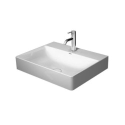 Duravit DuraSquare - Lavabo 600x470 mm, avec un trou pour robinet, DuraCeram, avec WonderGliss, blanc alpin 23536000411