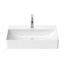Duravit DuraSquare - Lavabo 600x470 mm, avec un trou pour robinet, DuraCeram, avec WonderGliss, blanc alpin 23536000411