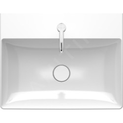 Duravit DuraSquare - Lavabo 600x470 mm, avec un trou pour robinet, DuraCeram, avec WonderGliss, blanc alpin 23536000411
