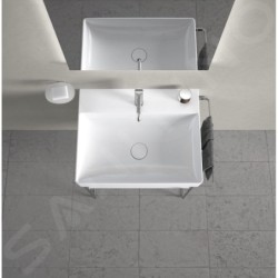 Duravit DuraSquare - Lavabo 600x470 mm, avec un trou pour robinet, DuraCeram, avec WonderGliss, blanc alpin 23536000411