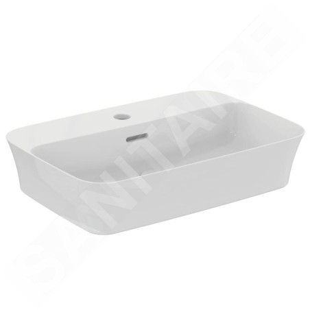 Ideal Standard Ipalyss - Vasque, 550x380 mm, avec trop-plein, un trou pour robinetterie, Ideal Plus, blanc E2077MA